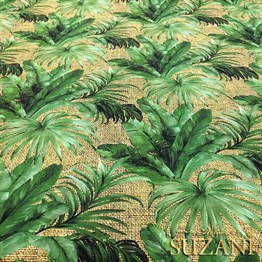 Çuval Zemin Tropikal Yapraklı Kumaş