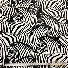 Zebra Sürüsü Desenli Kumaş